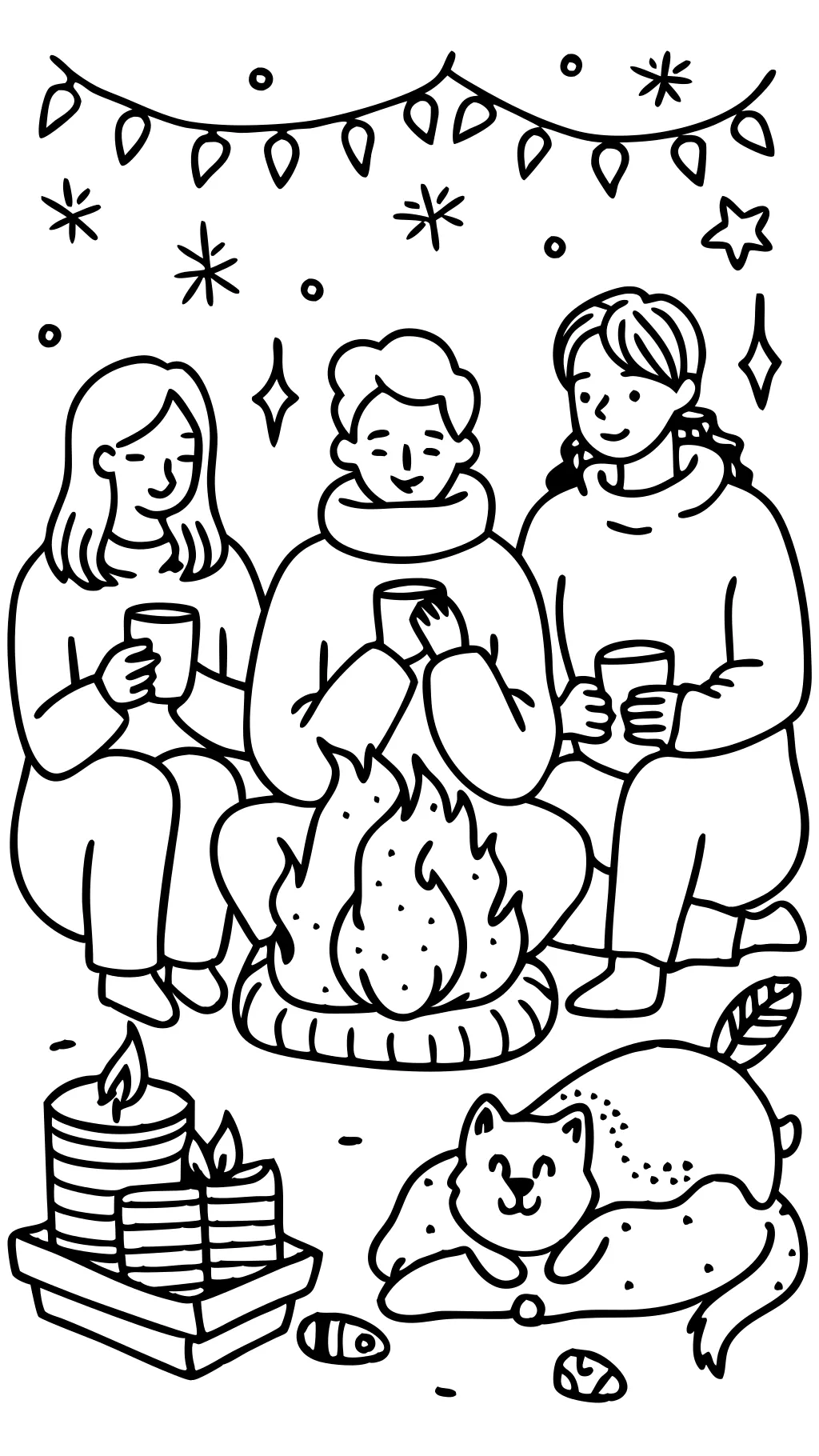 cozy friends coloring pages